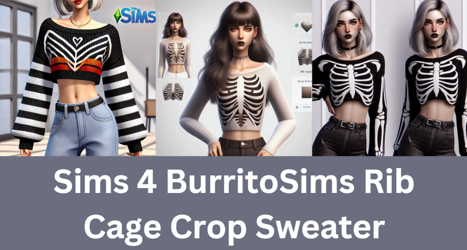 Sims 4 BurritoSims Rib Cage Crop Sweater